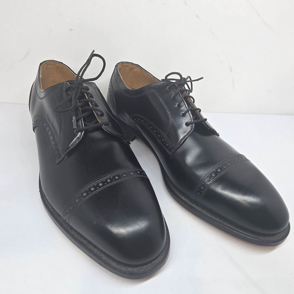 Johnston Murphy Limited Mens  Black Leather Cap Toe Derbys US 10.5 D/B